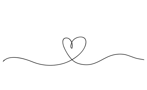 Herz in Linienkunst als Symbol für Beginn der häuslichen Begleitung.